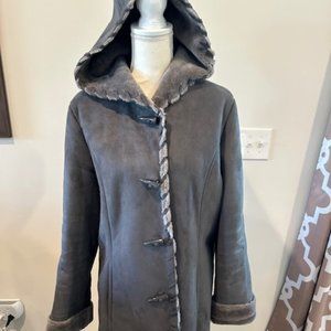 Large Tally Ho Long Women's Gray Coat (EUC)